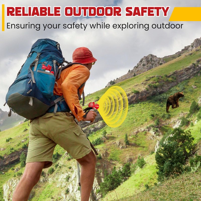 Dunkive 2 Pack Bear Horns - Very Loud 120dB Air Horns for Safety, Heard Up to 1/2 Mile Away, Scares Wild Animals