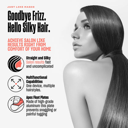 Bekind Apex 2-in-1 Hair Straightener Flat Iron | 1“ 460°F Straightener and Curler for All Hairstyles | UltraSmooth Tech | 15s Fast Heating & Temp Memory | Gift Set for Girls Wome (Galaxy Gray)