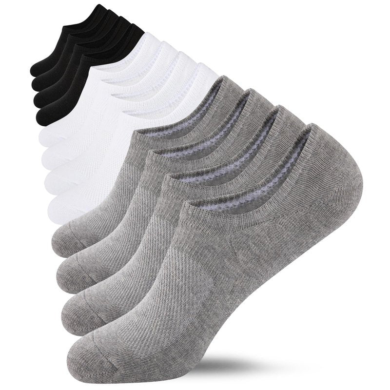 Heatuff No Show Socks Womens Cotton Low Cut Non Slip Casual Socks Invisible Flat Boat Liner Socks (6/9 Pairs)