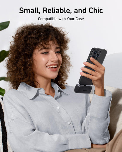 Anker iPhone 17 Portable Charger, Nano Power Bank with Built-in USB C Connector, 5,000mAh Portable Charger 22.5W, for iPhone 17/16/15 Series, Samsung S22/23 Series, iPad Pro/Air, AirPods, and More