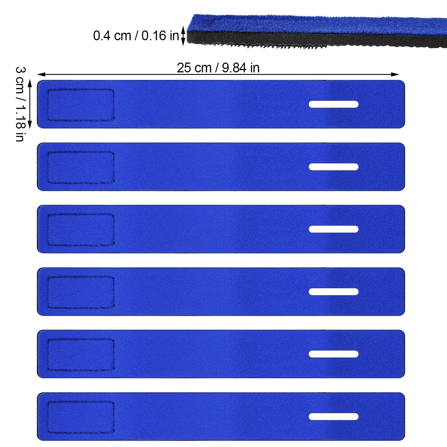 Sumind 12 Pcs Fishing Rod Straps Ties, Fishing Pole Belts Stretchy Straps, Elastic Tackle Ties Cable Holders Fit for Casting Rods, Spinning and Fly(Blue)