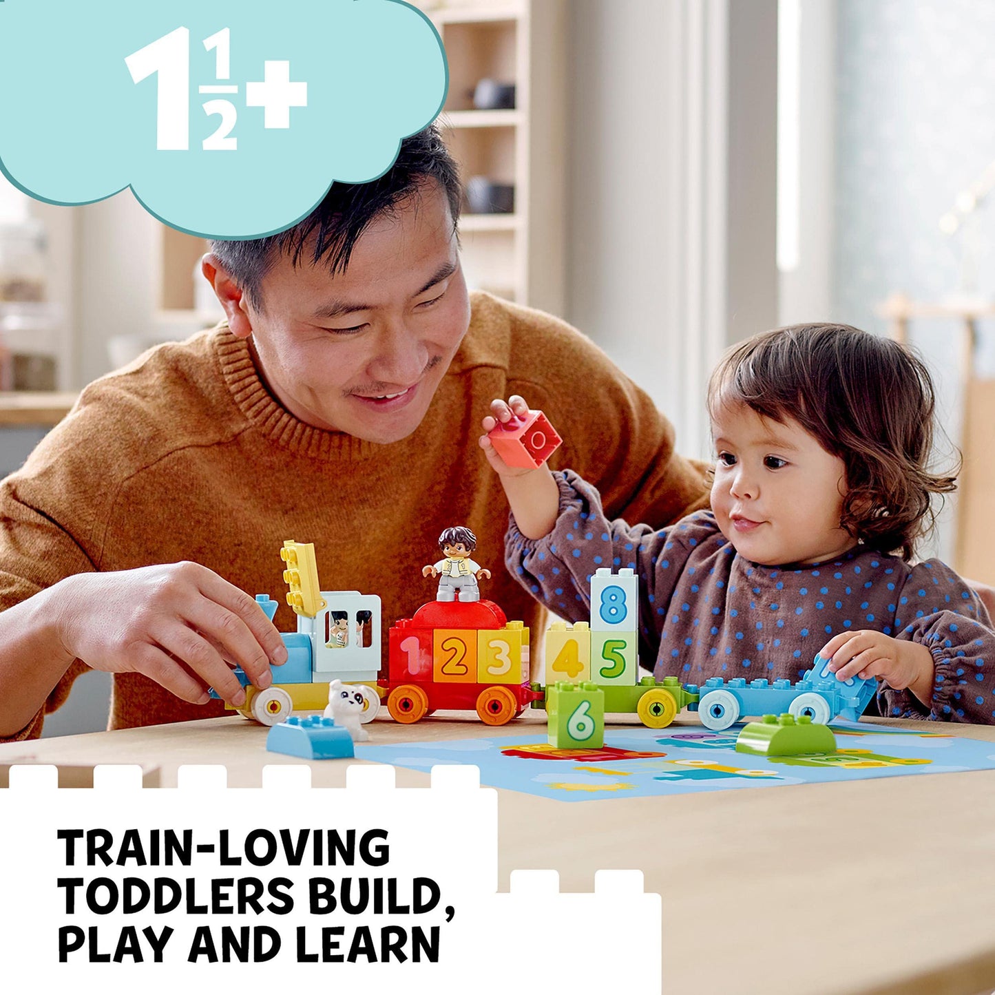 LEGO DUPLO Number Train - Learn To Count - Educational Learning Toy for Toddlers - incl. Colourful Number Bricks and 2 Figures - Gift for 1+ Year Old Boys & Girls - Christmas Treat - 10954