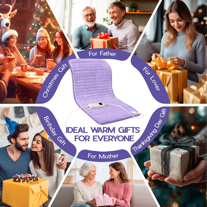 Large Heating Pad for Back Pain Relief, Electric Heating Pad for Neck and Shoulders, Auto Shut Off, Fast Heat, Christmas Gifts for Women Men, Birthday Gifts for Mom Dad (17'' x 33)
