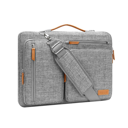 MOSISO 360 Protective Laptop Bag 16 inch, 15-15.6 inch Computer Shoulder Bag Compatible with MacBook Pro 16, HP, Dell, Lenovo, Asus, Side Open Messenger Case &4 Zipper Pockets&Handle, Gray