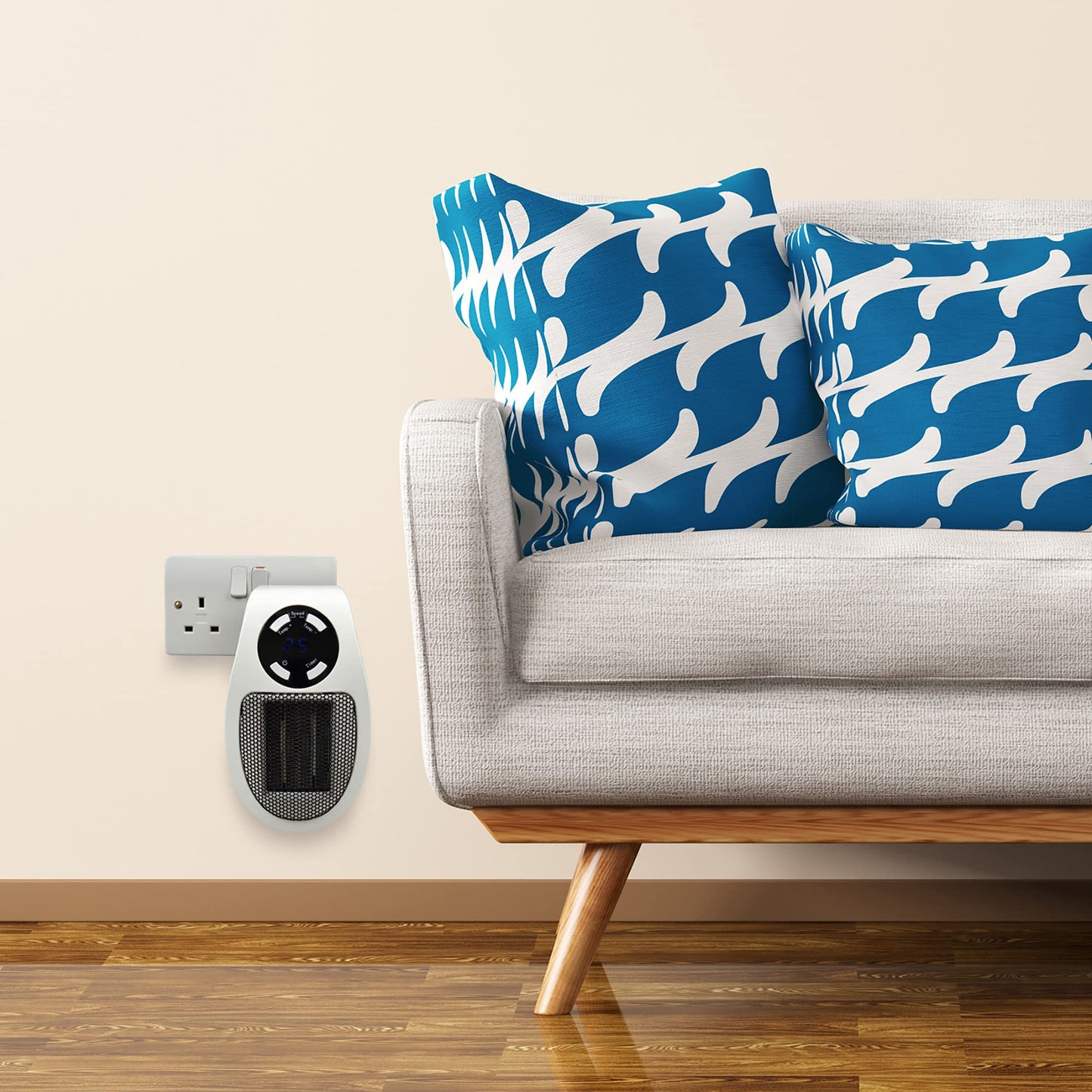 STAYWARM 500w Plugin Local (2m2) Power Heater / 2 Fan Speeds / 15 - 30C Temperature Control / 1-12 Hour Timer / Auto Shut Off - F2210WH