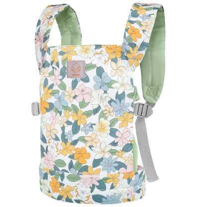 GAGAKU Baby Carrier for Dolls Reborn Baby Doll Carrier Kids Toy Play Baby Carrier for Stuffed Animals Babydoll Accessories for Toddlers - Green - Flowers Plumeria