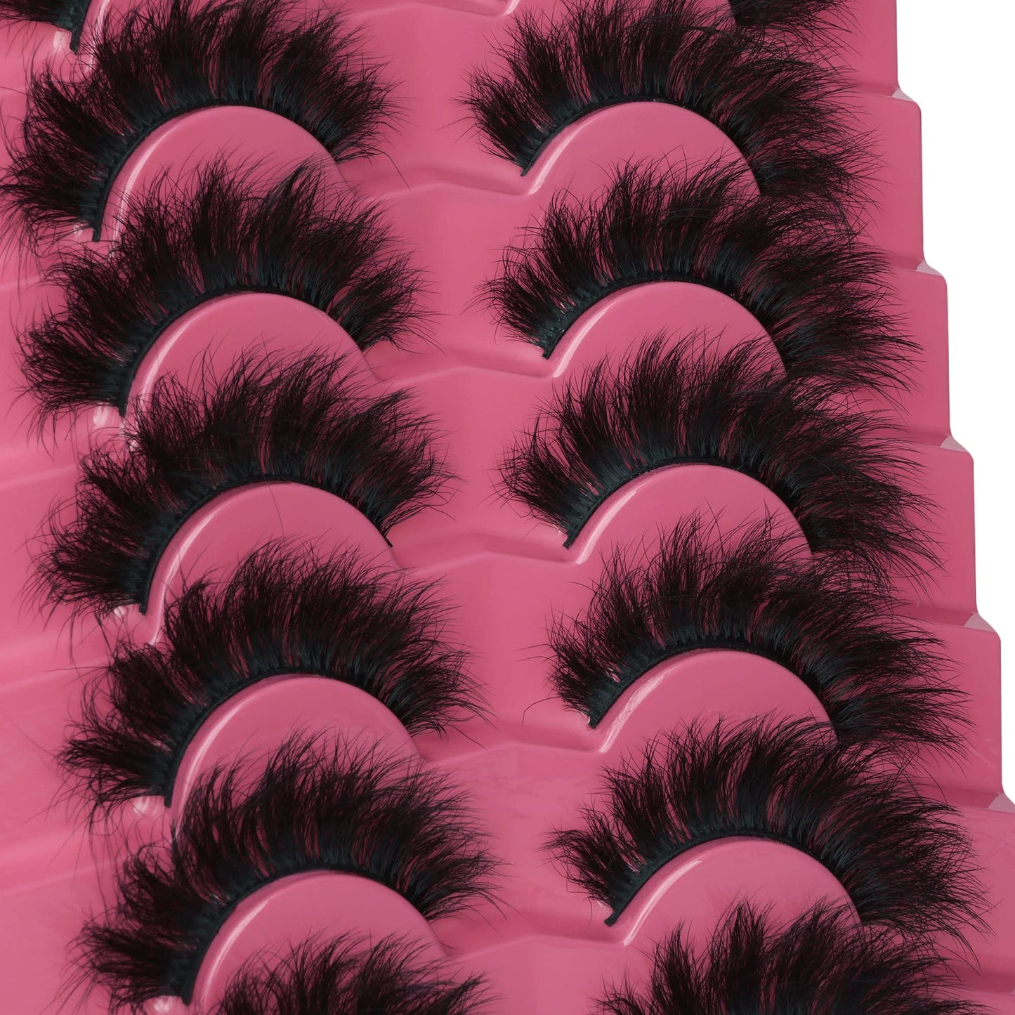 Mink Lashes 8D False Eyelashes Wispy Eye Lashes Cat-Eye Long 18 MM Dramatic FANXITON 7 Pairs Pack Volume Thick Faux Mink Lashes Multipack