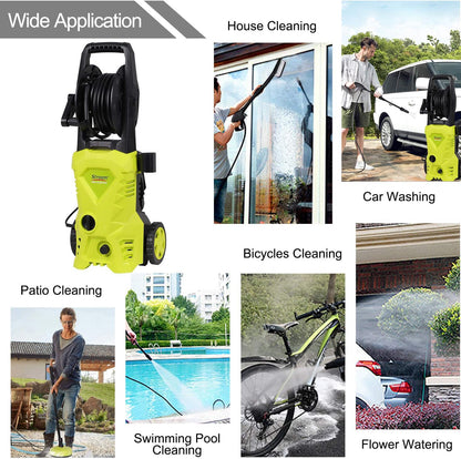 Stream Pressure Washers Jet Washer for Patio, 135Bar 1650W 420L/H Portable Power Washers with Brush, Electric High Power Washer Car Washing Machine, Garden Cleaning Machine for Driveway