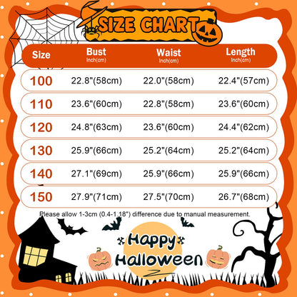 WonderBabe Girls Halloween Nightgowns Flutter Sleeves Nightdress Nightie Dress Sleepwear Pajamas for Little Girls Size 7-8 Yellow