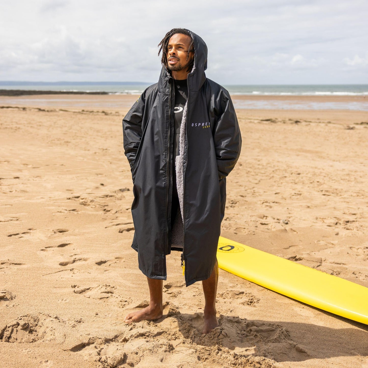 Osprey Changing Robe for Kids and Adults, Waterproof Changing Robe, Swimming and Beach, Unisex, Black