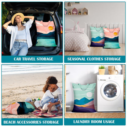 2 Pcs Large Travel Laundry Bags - Waterproof with Handle, Washable Dirty Clothes Bags for Travel, Wet/Dry, Gym, Swimming Pool & College Dorm