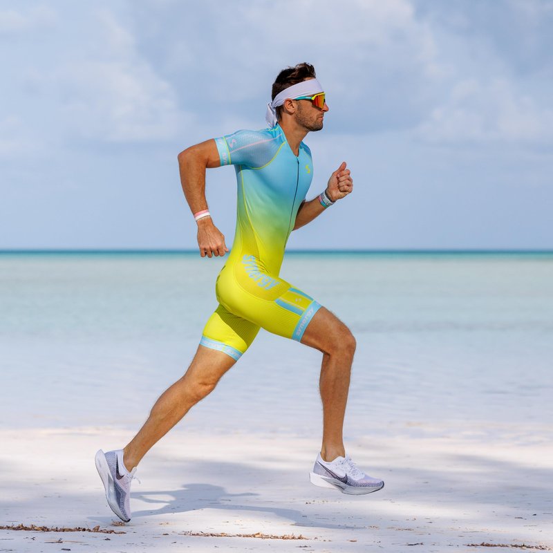 Synergy Triathlon Tri Suit - Men's Elite Short Sleeve Trisuit Cycling Skinsuit (Teal/Jade, XX-Large)