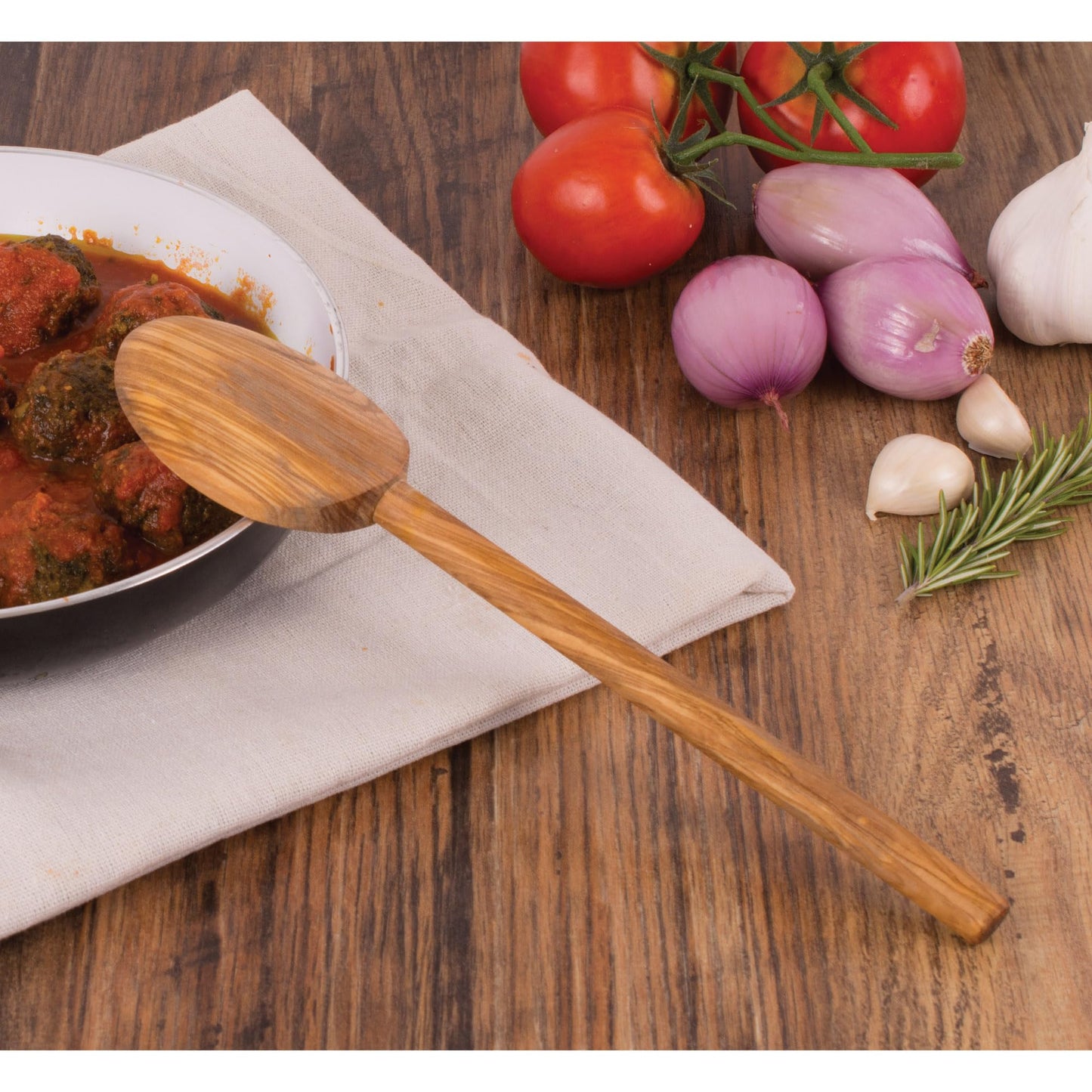Eddingtons Italian Olive Wood Cooking Spoon, Handcrafted in Europe, 10-Inch