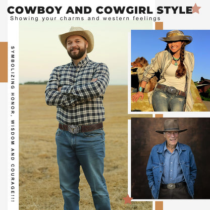Western Leather Buckle Belt for Men Women Cowboy Cowgirl Mens Leather Belt for Jeans Christmas Hallowmas Men's Belt present