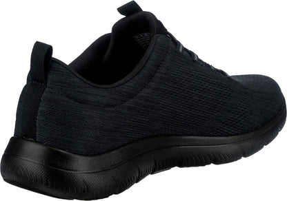 Skechers Men's Summits-LOUVIN Low Shoes, Black Mesh/Pu/Trim, 11 UK