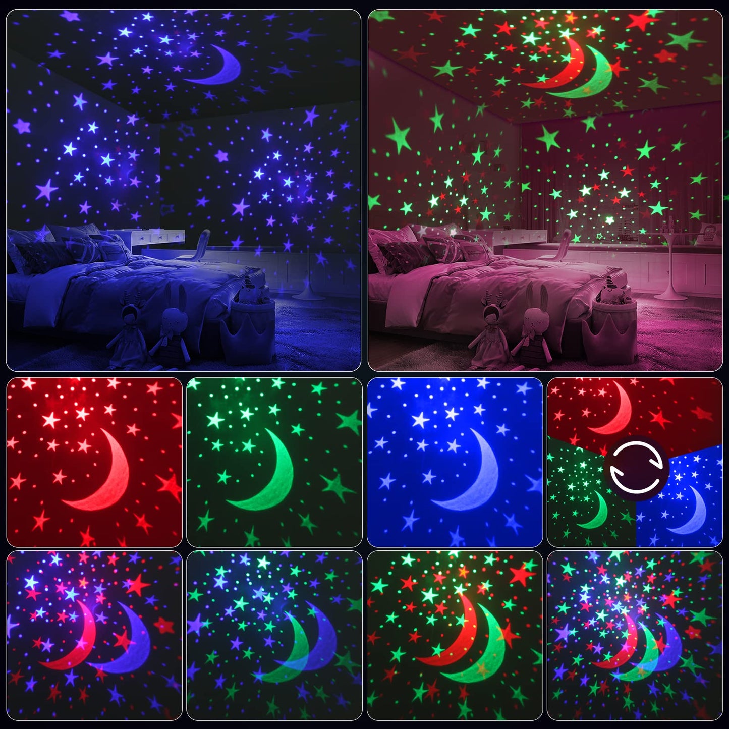 YACHANCE Kids Night Light Projector with White Noise Machine, 29 Soothing Sounds Star Projector, Baby Sensory Lights Toys for Children, Boy & Girls Gifts, Sound Machine with Timer and Remote