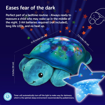 Cloud b Twinkling Twilight Turtle Aqua , Galaxy Projector Night Light & White Noise Machine Baby Soothing | 8 Constellations, 2 Melodies, 3 Colours | Starry Kids Night Light Comfort for Mums & Parents