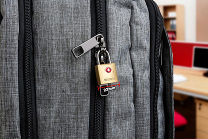 BRINKS TSA Approved Padlock, 22mm Solid Brass, Chrome-Plated with Hardened Steel Shackle, TSA Locks for Luggage, 4-Pack