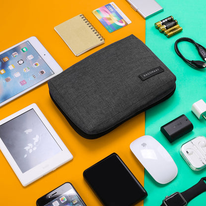 BAGSMART Electronics Accessories Organiser Bag, Portable Electronics Carrying Case Travel Small for Cables, Powerbank, Earphone, USB sticks, SD Card (Black)