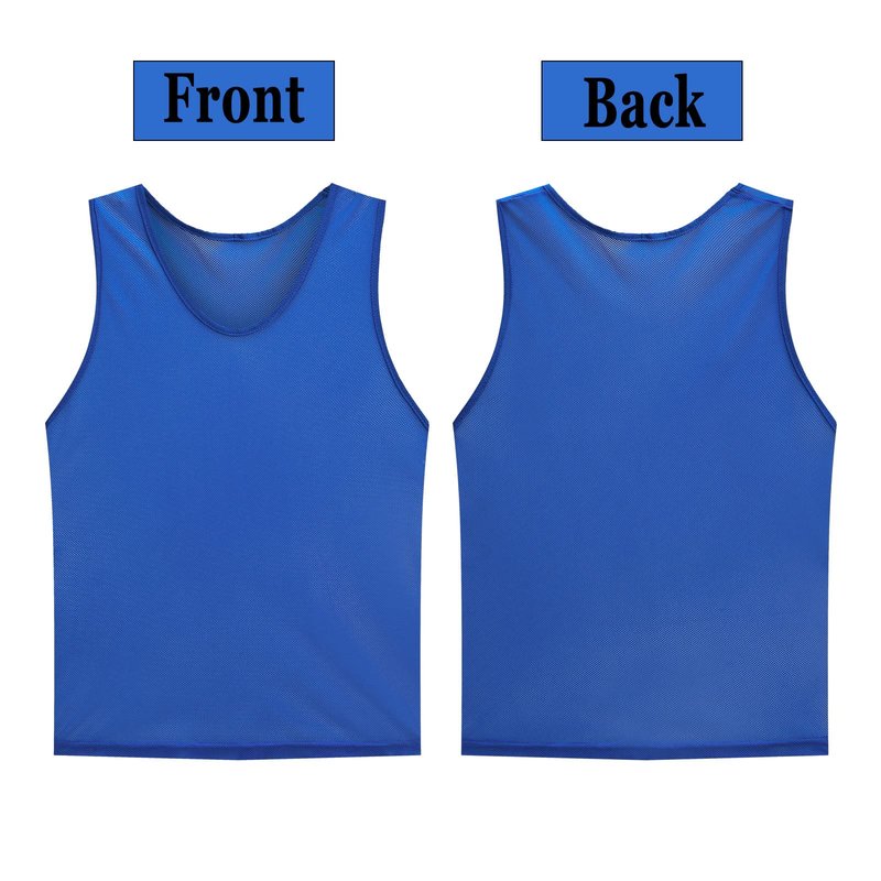 LTHYTY 12 Pack Scrimmage Vest/Team Training Jerseys/Sports Pinnies/Practice Jerseys/Soccer Bibs with Carry Bag (as1, Alpha, s, Regular, Regular, Dark Blue)