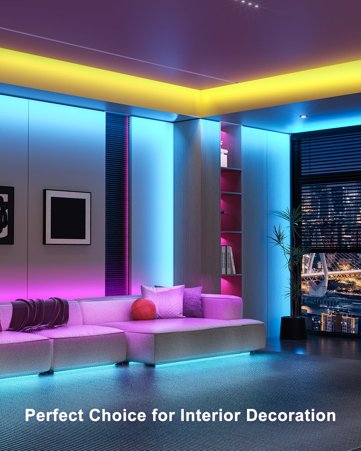 Mexllex LED Strip Lights 30m, Ultra-Long LED Lights Strip Music Sync, App Control with Remote, LED RGB Tape Lights LED Lights for Bedroom Party
