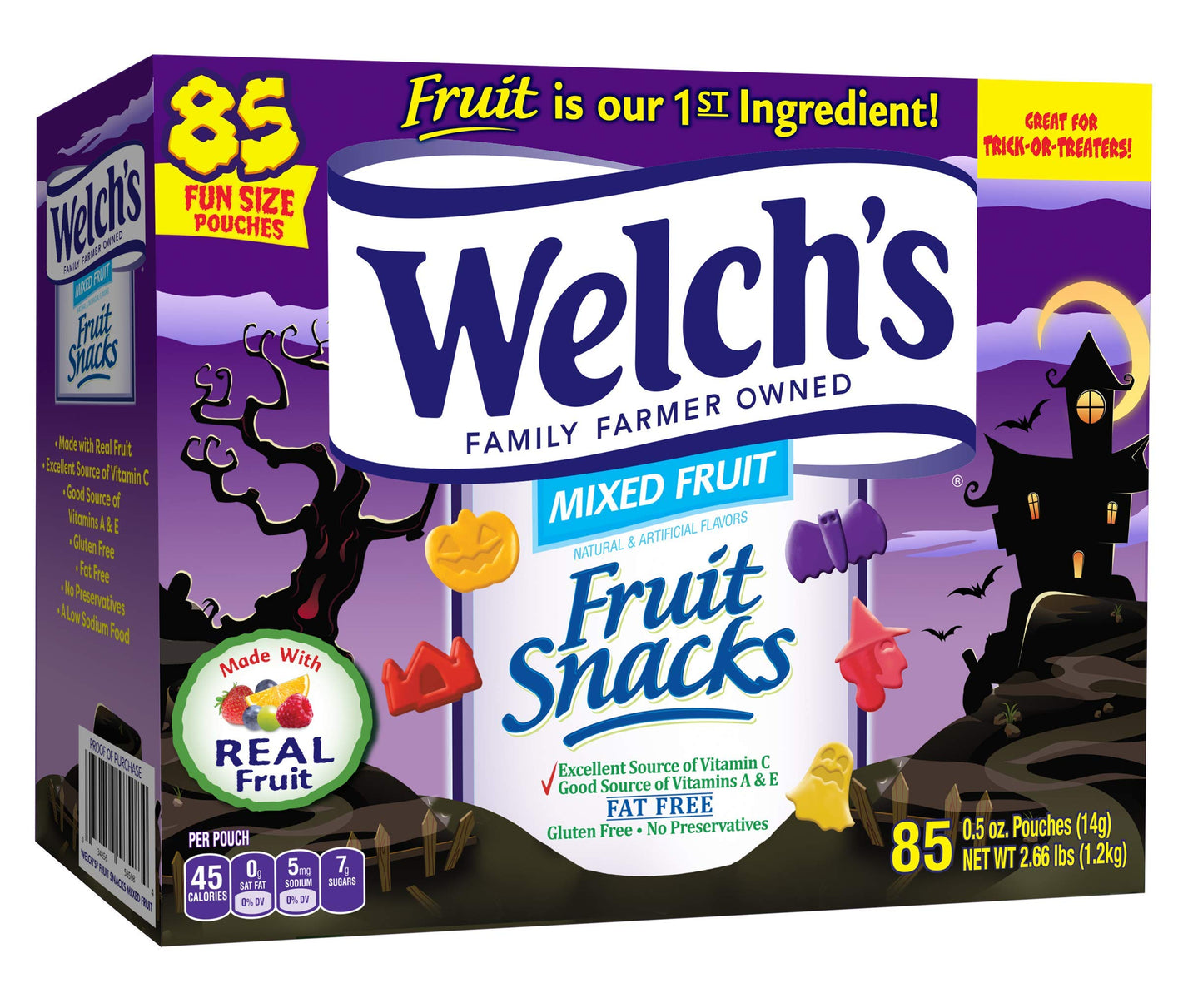 Welch's Halloween Fun Size Fruit Snacks, 0.5 Ounce, 85 Count