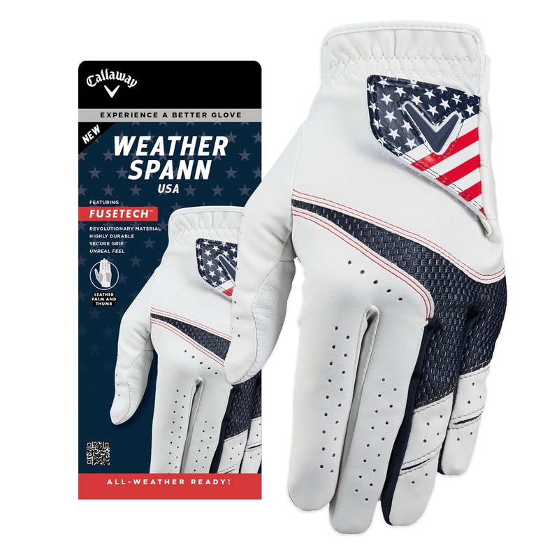 Callaway Golf Weather Spann Glove (Worn on Right Hand,White,Medium,Ladies)