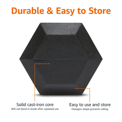 Amazon Basics Rubber Hex Dumbbell Hand Weight