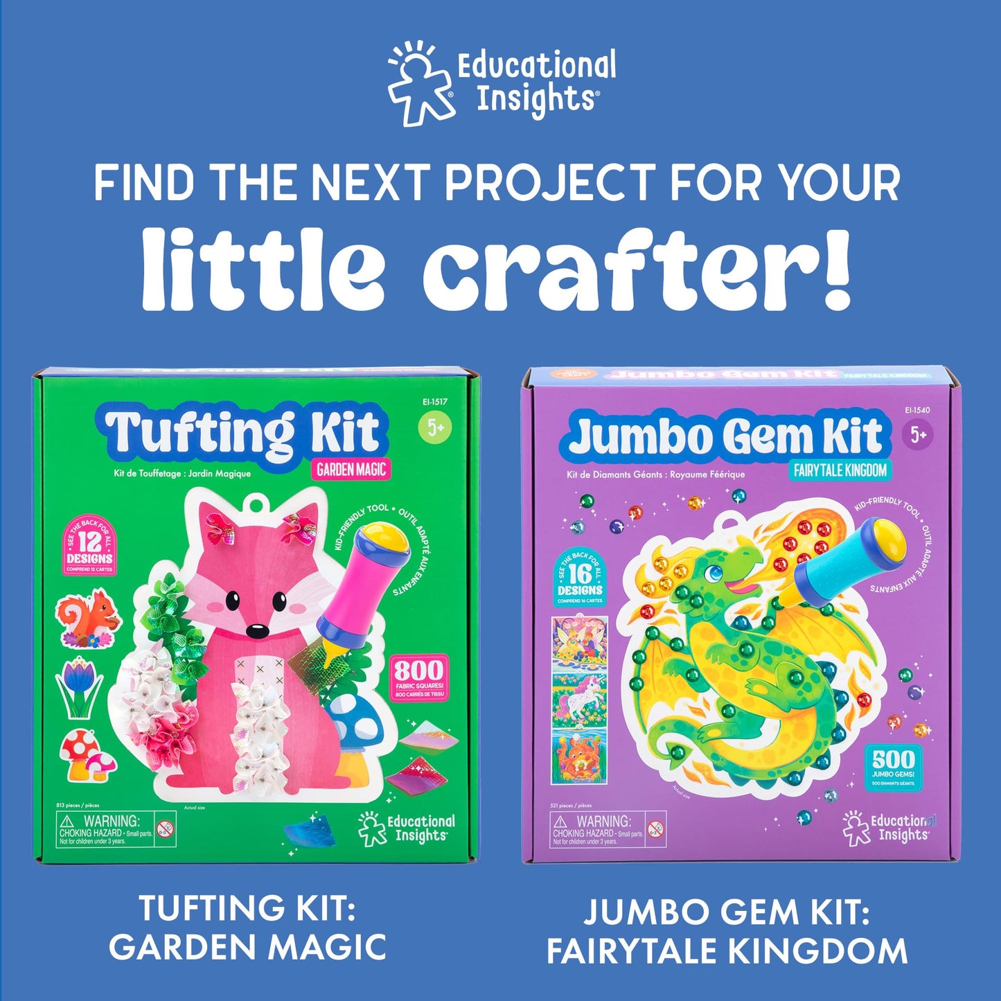 Educational Insights Pom Pom Kit - Arts and Crafts for Kids, Mess Free Crafting Supplies & Projects, Preschool Creativity, DIY Sensory Activity for Toddlers, Creative Gift, Girls and Boys Ages 5+