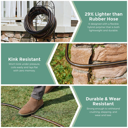 Giraffe Tools Leader Hose 5/8" x 4ft, Custom Length, No Kink, Flexible, Leakproof Water Hose, Double Female Fittings, 600 Burst PSI, 4ft, Black Orange