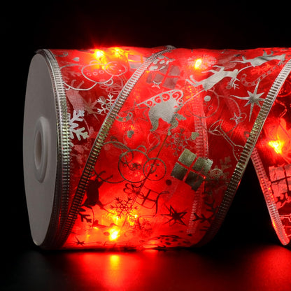 Vimorg Christmas Decorations - 2.5Inch x 66Ft 200 Led Christmas Tree Ribbon Lights with 8 Lighting Modes, Battery Operated & USB Powered Fairy String Lights with Timer for Xmas Tree Decor