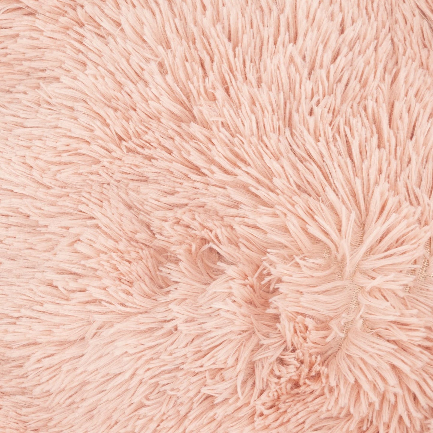 Fur & Bone Round Plush Donut Dog Cat Bed | Fluffy Cuddler Pet Cushion Self-Warming Beds | Washable Dog Bed with Non-Slip and Waterproof Bottom Calming Dog Bed - (60cm, Pink)