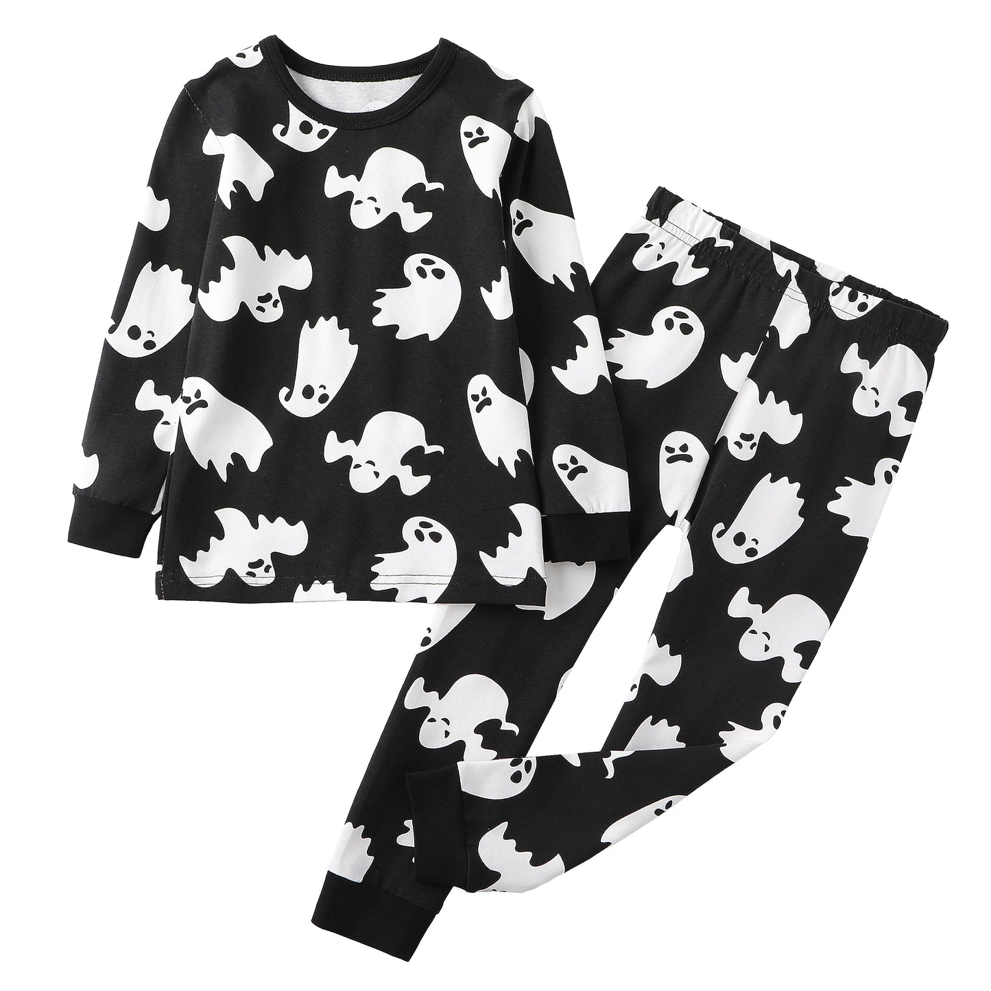 Owlivia Christmas Halloween Pajamas For Family, Organic Cotton Holiday Pjs Matching Sets(2-Piece Toddlers, 4-5T, Halloween Ghosts)