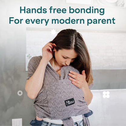 Koala Babycare Baby Sling Easy to Wear - Certified Ergonomic Support - Multi-Purpose Stretchy Baby Carrier Suitable up to 9 kg - Baby Wrap Carrier for Newborn - Anthracite - Registered Design