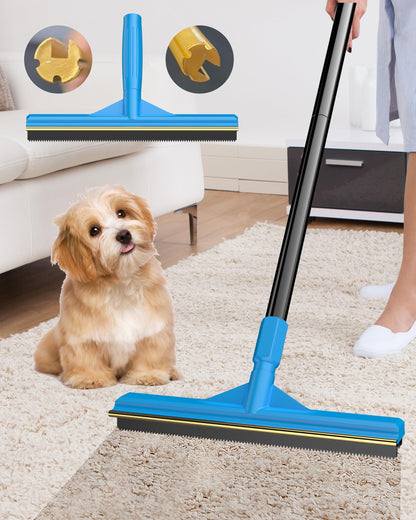 Carpet Rake for Pet Hair Removal,Adjustable Handle Carpet Rake Cat Dog Hair Remover,Reusable Carpet Scraper Dog Cat Deep Hair Cleaner Remover Tool for Rugs, Mats, Couch, Furniture (57'' Extra Large)