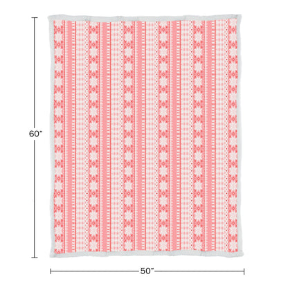Lavish Home Reversible Fleece Blanket - 50x60-Inch Machine-Washable Sherpa Throw with Snowflakes - Cozy Blanket for Couch, Chair, or Bed (Pink)