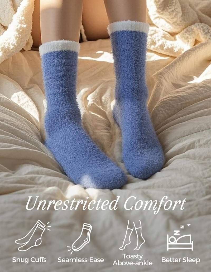TEHOOK Fuzzy Socks for Women, 6 Pairs Warm Soft Fluffy Thick Cozy Plush Winter Socks for Gifts & Stocking Stuffers