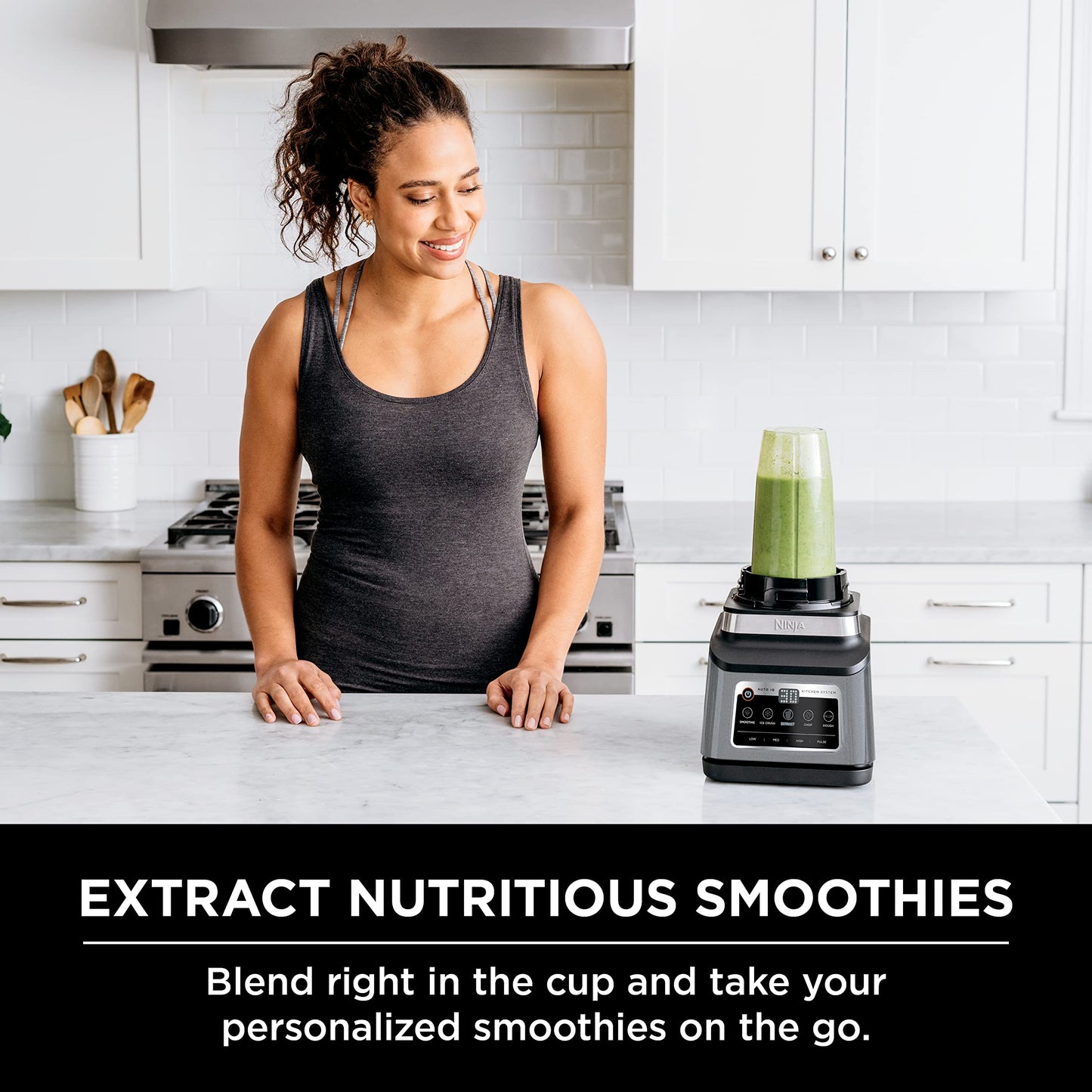 Ninja BL660 Professional Compact Smoothie & Food Processing Blender, 1100-Watts, 3 Functions -for Frozen Drinks, Smoothies, Sauces, & More, 72-oz.* Pitcher, (2) 16-oz. To-Go Cups & Spout Lids, Gray