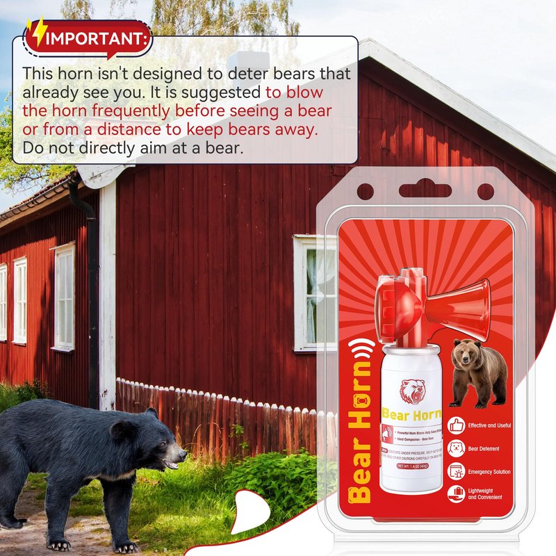 Dunkive 2 Pack Bear Horns - Very Loud 120dB Air Horns for Safety, Heard Up to 1/2 Mile Away, Scares Wild Animals