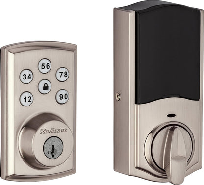 Kwikset 98880-004 SmartCode 888 Smart Lock Touchpad Electronic Deadbolt Door Lock with Z-Wave Plus Featuring SmartKey Security in Satin Nickel, Medium