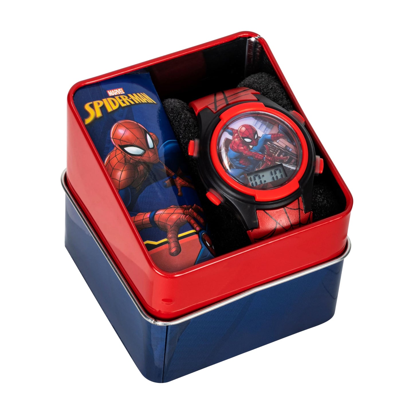 Accutime Marvel Spider-Man Digital Watch for Kids – Durable Plastic Timepiece, LCD Display, Quartz Accuracy, Iconic Spiderman Imagery
