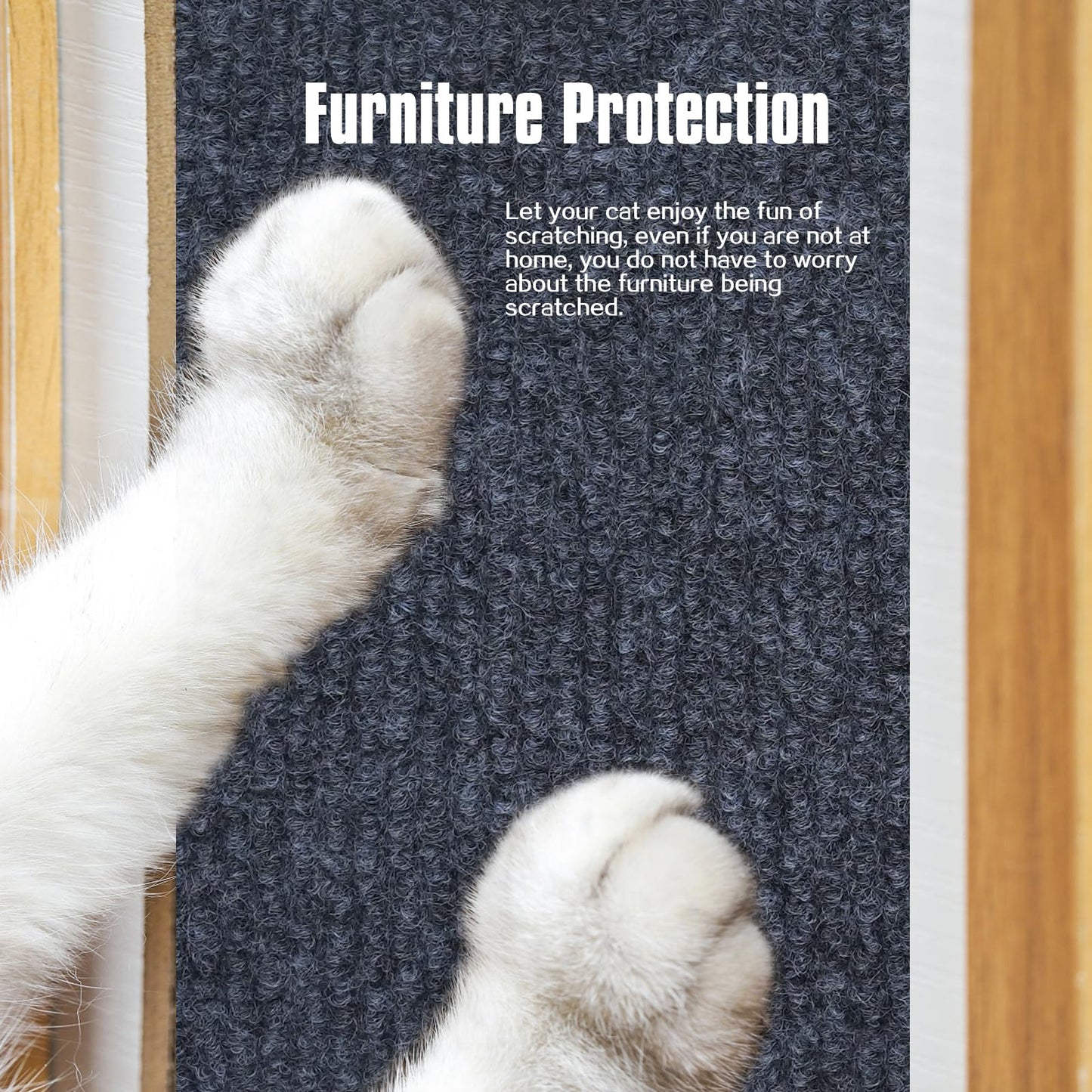 Cat Scratching Mat,Cat Scratch Furniture Protector, Trimmable Self-Adhesive Couch Protector,Carpet Replacement for Tree Shelves, Sofa and Scratching Post (40"x15.8",Dark Gray)