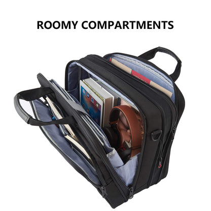 KROSER Laptop Bag Expandable Laptop Briefcase Fits Up to 17.3 Inch Laptop Water-Repellent Shoulder Messenger Bag Computer Bag for Travel/Business/School/Men/Women-Black