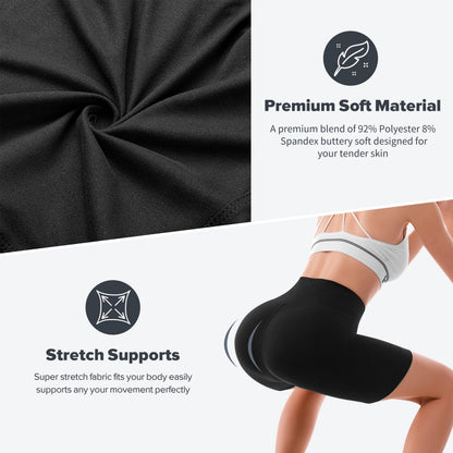 SINOPHANT High Waisted Women Biker Shorts - 6” Buttery Soft Elastic Tummy Control Shorts for Gym, Yoga, Workout(S-M,Orange)