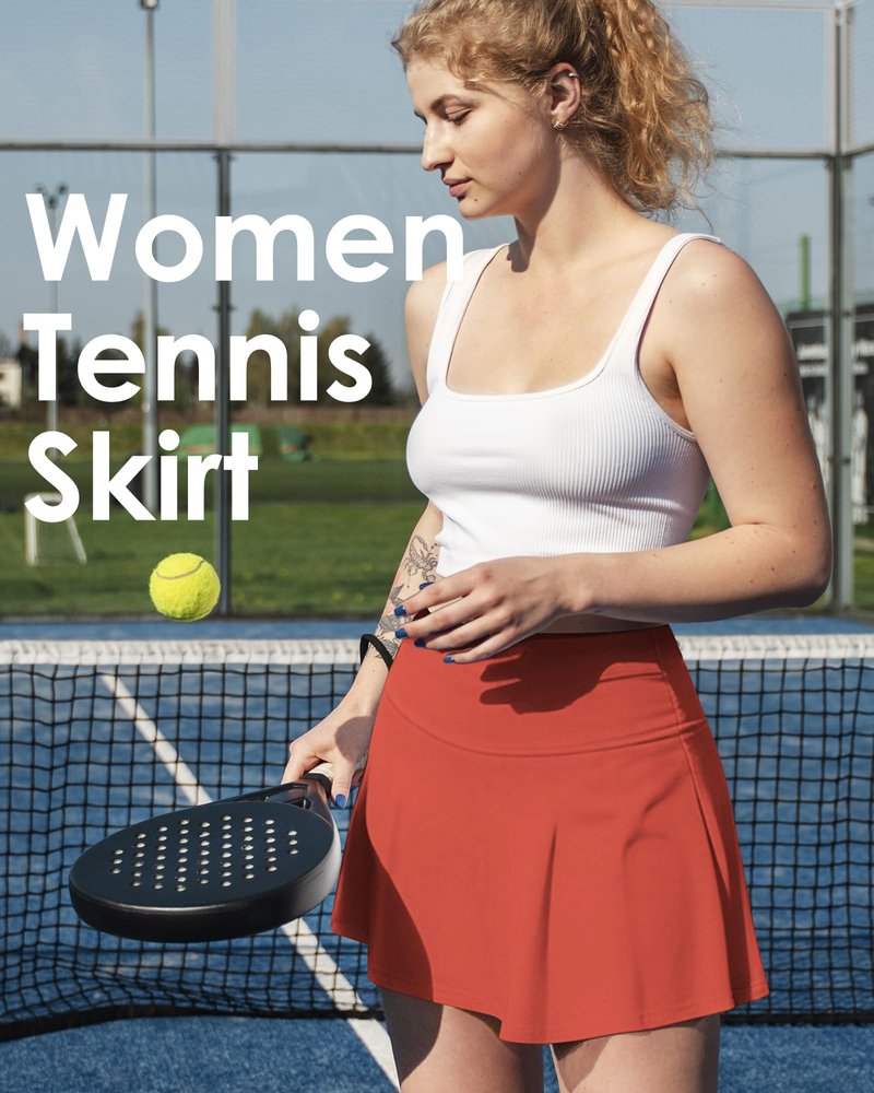 Shdykj Women Tennis Workout Skirts High Waisted Athletic Skirt with Inner Shorts Pockets,Soft Lightweight Golf Running Skirt Black