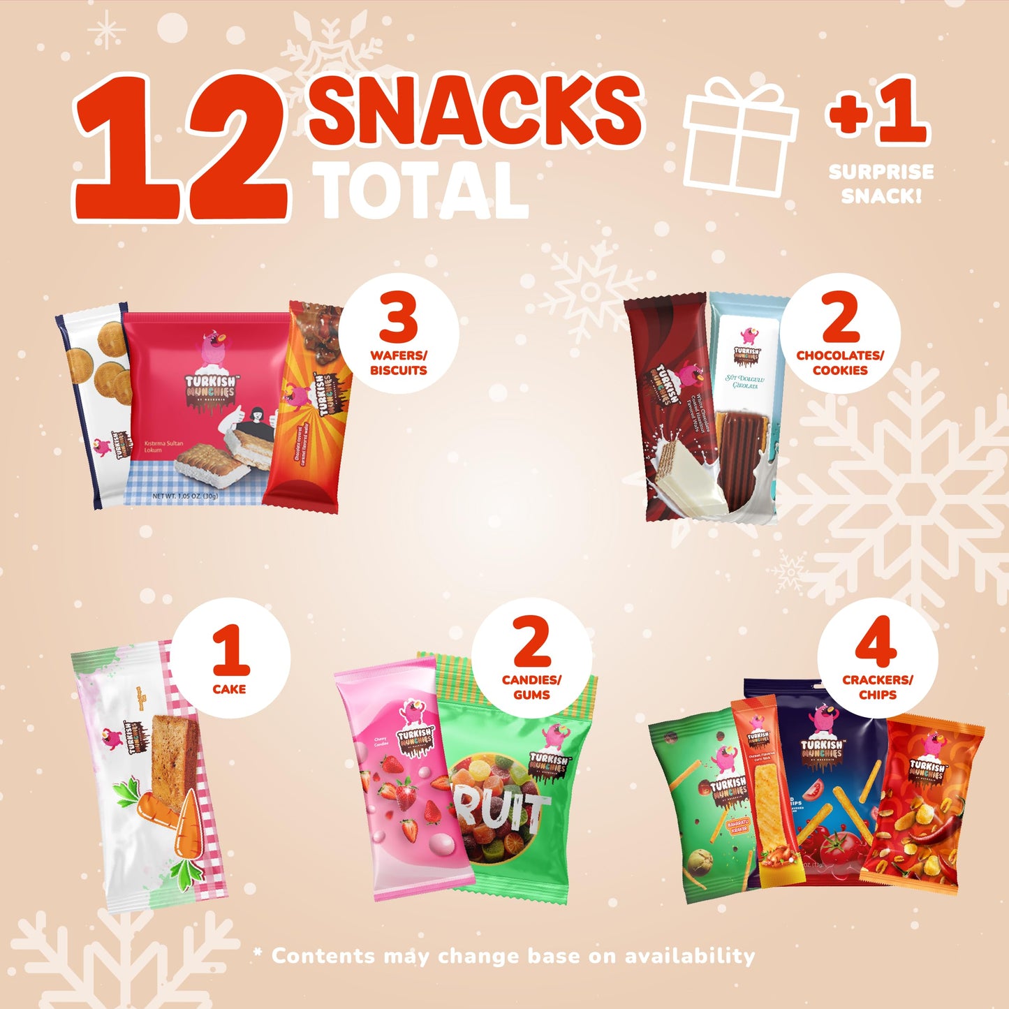 Midi International Snack Box | Premium Exotic Foreign Snacks | Unique Snack Food Gifts Included | Picnic Box Theme | Candies from Around the World | 12 Full-Size + 1 Bonus Snacks