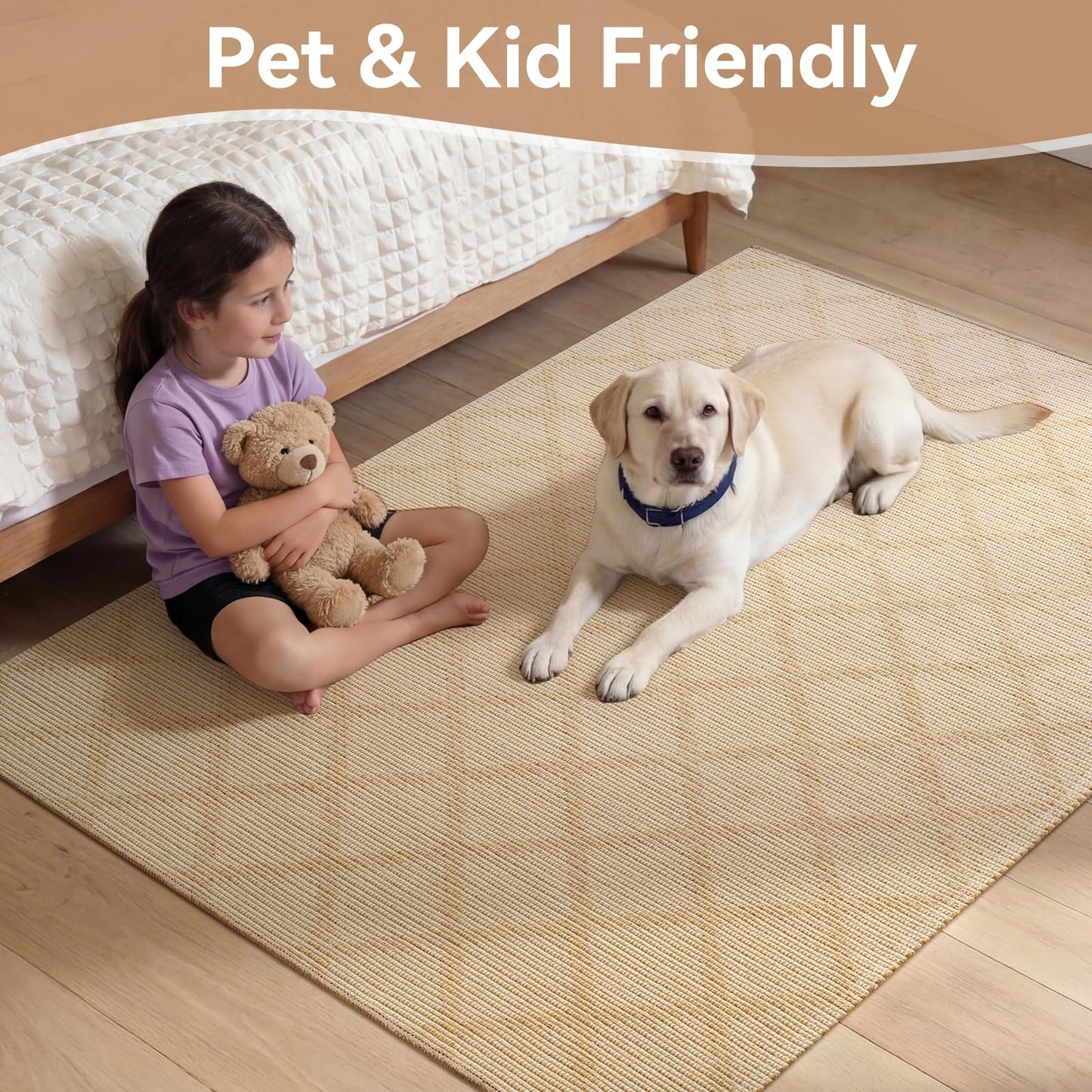 QiCaiJia 2x6 Washable Rug, Non Slip Runners for Hallways, Ultra Thin Woven Floor Mat, Boho Cotton Kitchen Rugs for Living Room Bedroom Dining Room Entryway (2'x6', Brown)