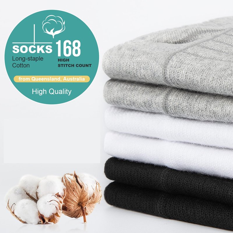 Lapulas Ankle Socks Cushioned No Show Sport Low Cut Socks for Men and Women 6Pairs Black Large