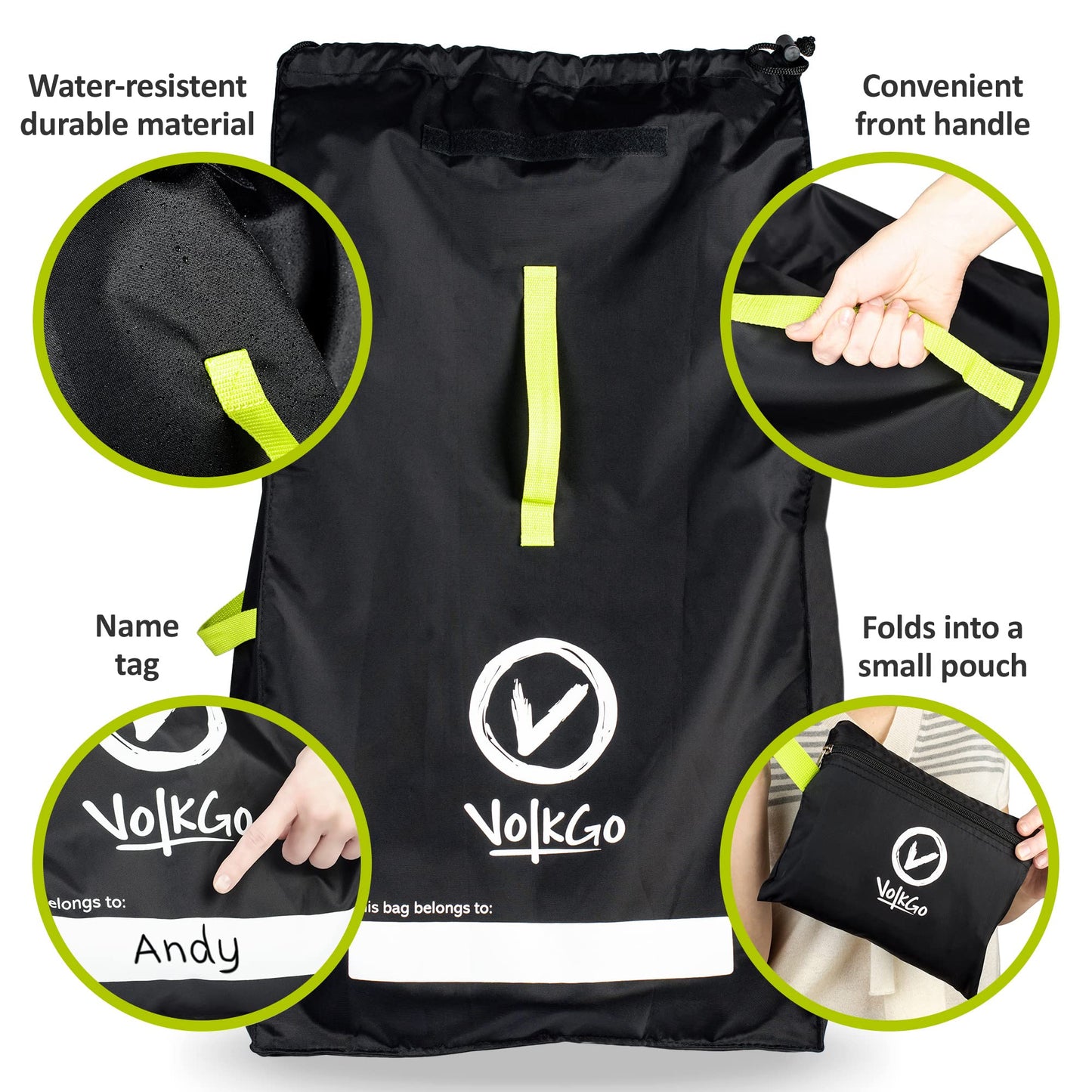 V VOLKGO Car Seat Bags for Air Travel for Airplane, Easy Carry Durable Seat Gate Check Bag, Carseat Cover, Carseat Case, Car Seat Cover for Airplane Travel, Stars, Standard