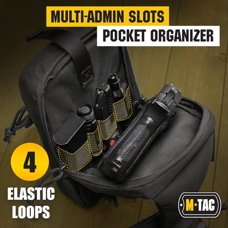 M-Tac CCW Sling Bag - Tactical Crossbody Concealed Carry Bag for Men & Women | Grey Left-Handed EDC Shoulder Pack